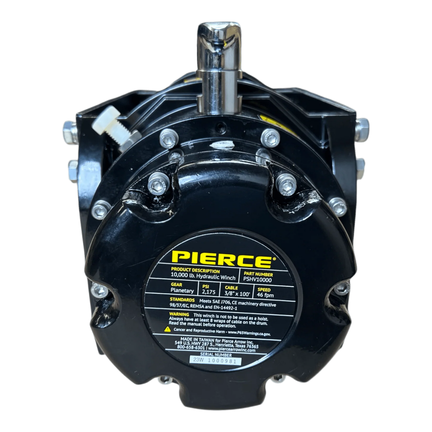 PIERCE 10,000 lb Hydraulic Recovery Winch