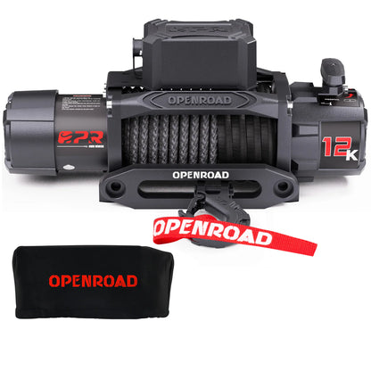 OPENROAD 12,000lbs Electric Winch with Synthetic Rope-Panther Series 3S