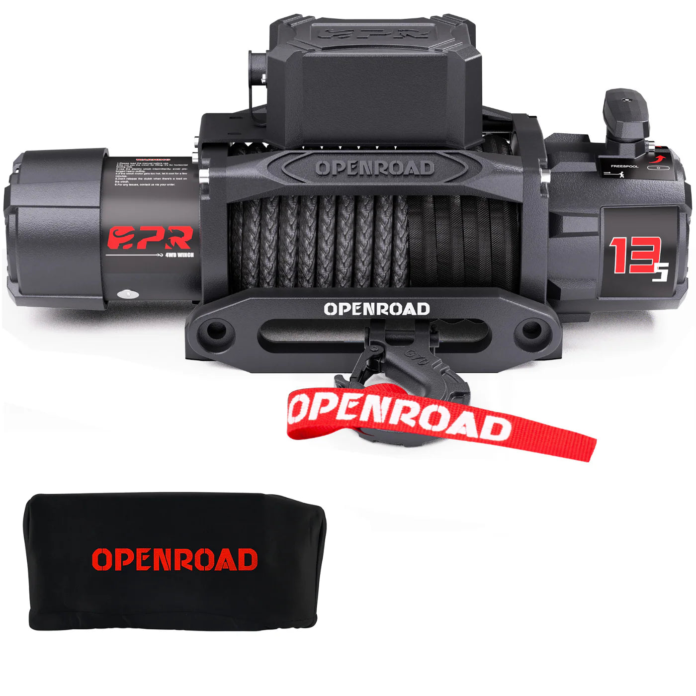 OPENROAD 13,500lbs electric winch with Synthetic Rope - Panther Series 3S