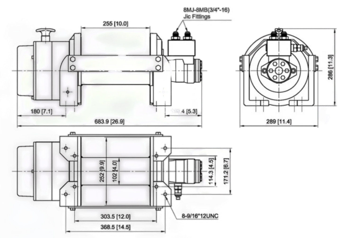 PIERCE 15,000 lb Hydraulic Recovery Winch