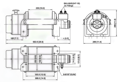 PIERCE 15,000 lb Hydraulic Recovery Winch