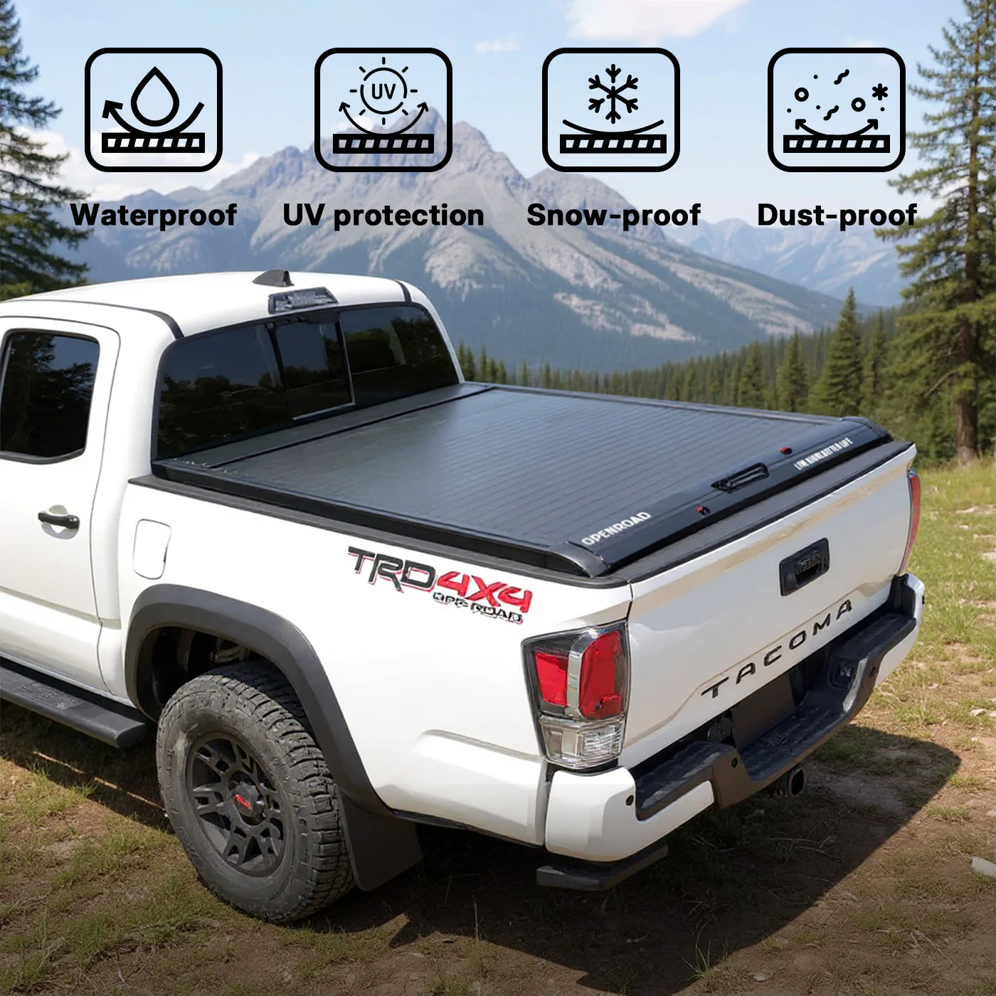 OPENROAD Aluminum Retractable Tonneau Cover