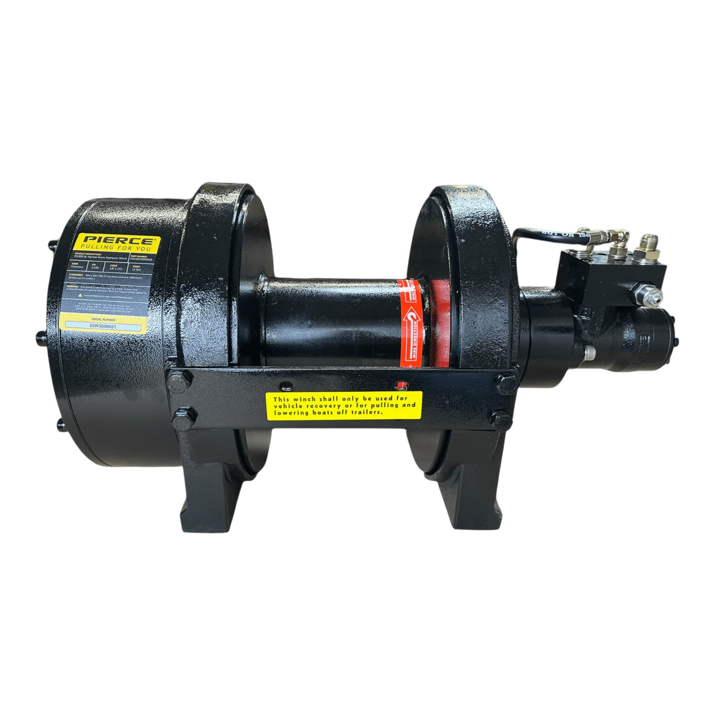 PIERCE 30,000 lb Hydraulic Recovery Winch | Narrow Drum | Air Clutch
