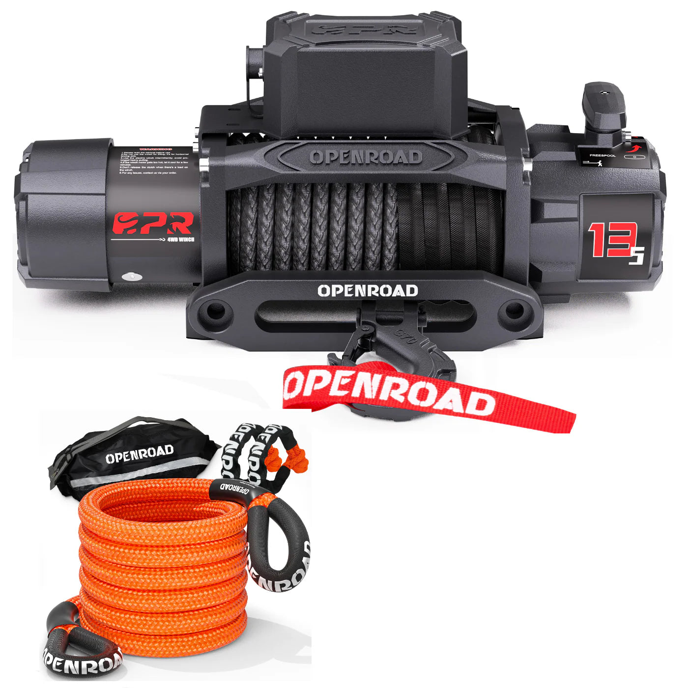 OPENROAD 13,500lbs electric winch with Synthetic Rope - Panther Series 3S