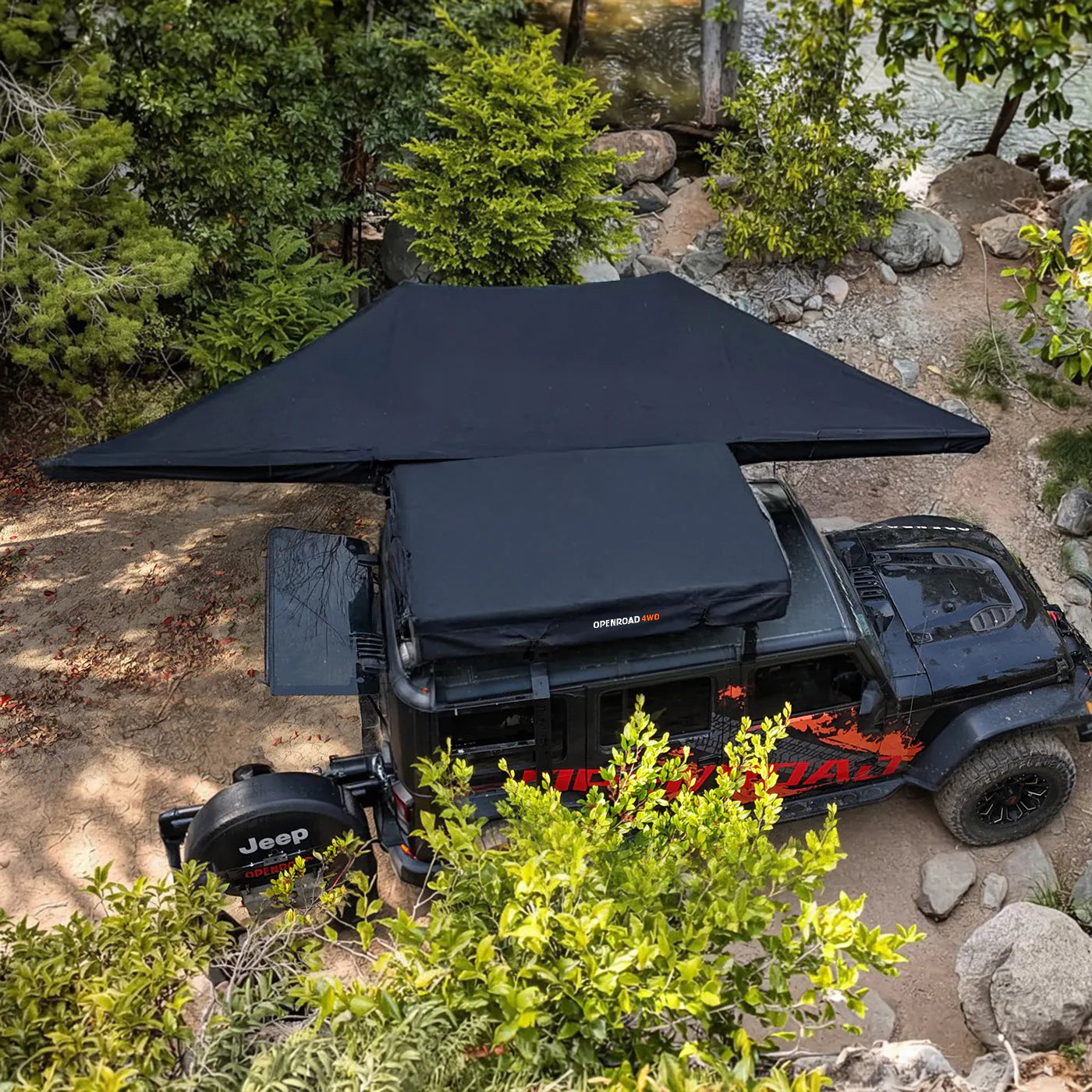 OPENROAD Family Quick-Open Soft Roof Top Tent (4-Person)