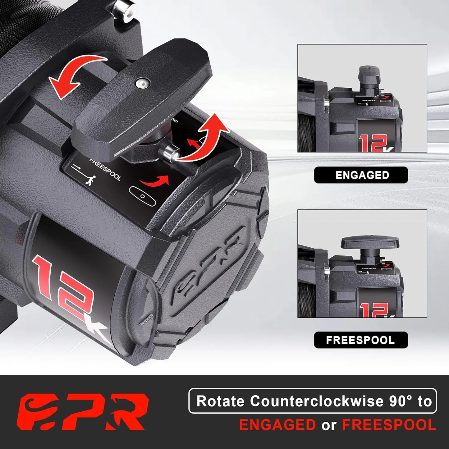 OPENROAD 12,000lbs Electric Winch with Synthetic Rope-Panther Series 3S