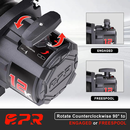 OPENROAD 12,000lbs Electric Winch with Synthetic Rope-Panther Series 3S